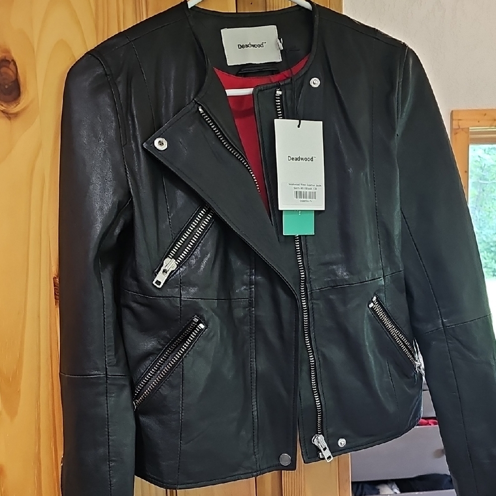 Classic Black Leather Jacket with Silver Hardware